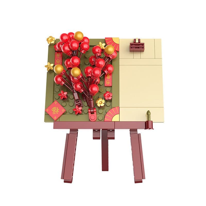 image-Jiaqi Music Box Building Blocks Rose 200-400pcs Toy Ornaments JK2675
