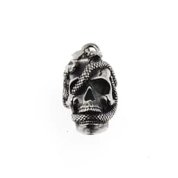 image-Titanium Steel Skull Snake Pendant Necklace