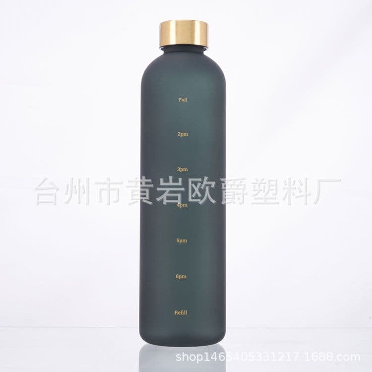 image-1000ml plastic cup space cup large capacity gradient frosted handy water cup Tritan pure copper cover stainless steel cover