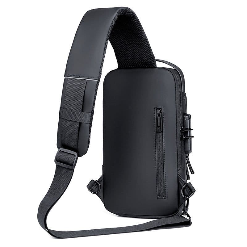 image-Men's Chest Bag Oxford Anti-Theft Shoulder Bag Black