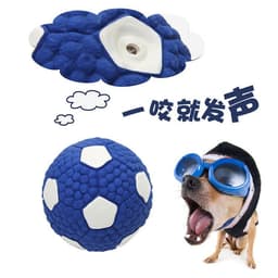 image-EETOYS Latex Rugby Tennis Dog Toy - Melon Large Sound Ball Pet