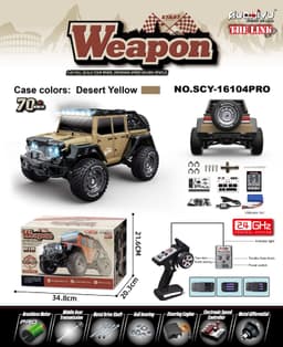 image-Suchiyu 1:16 RC Off-Road Car - Red Remote Control Toy