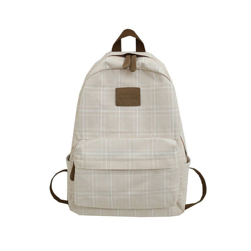 image-2021 autumn plaid rucksack female high school students junior high school students backpack college students simple and cute school bag