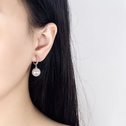 image-Pearl Earrings - Geometric Zircon Gold Plated