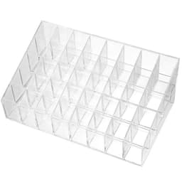 image-Lipstick Storage Rack - 40 Grid Transparent Plastic