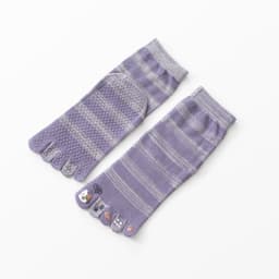image-Five-Finger Yoga Socks - Cotton Non-Slip Striped Cat
