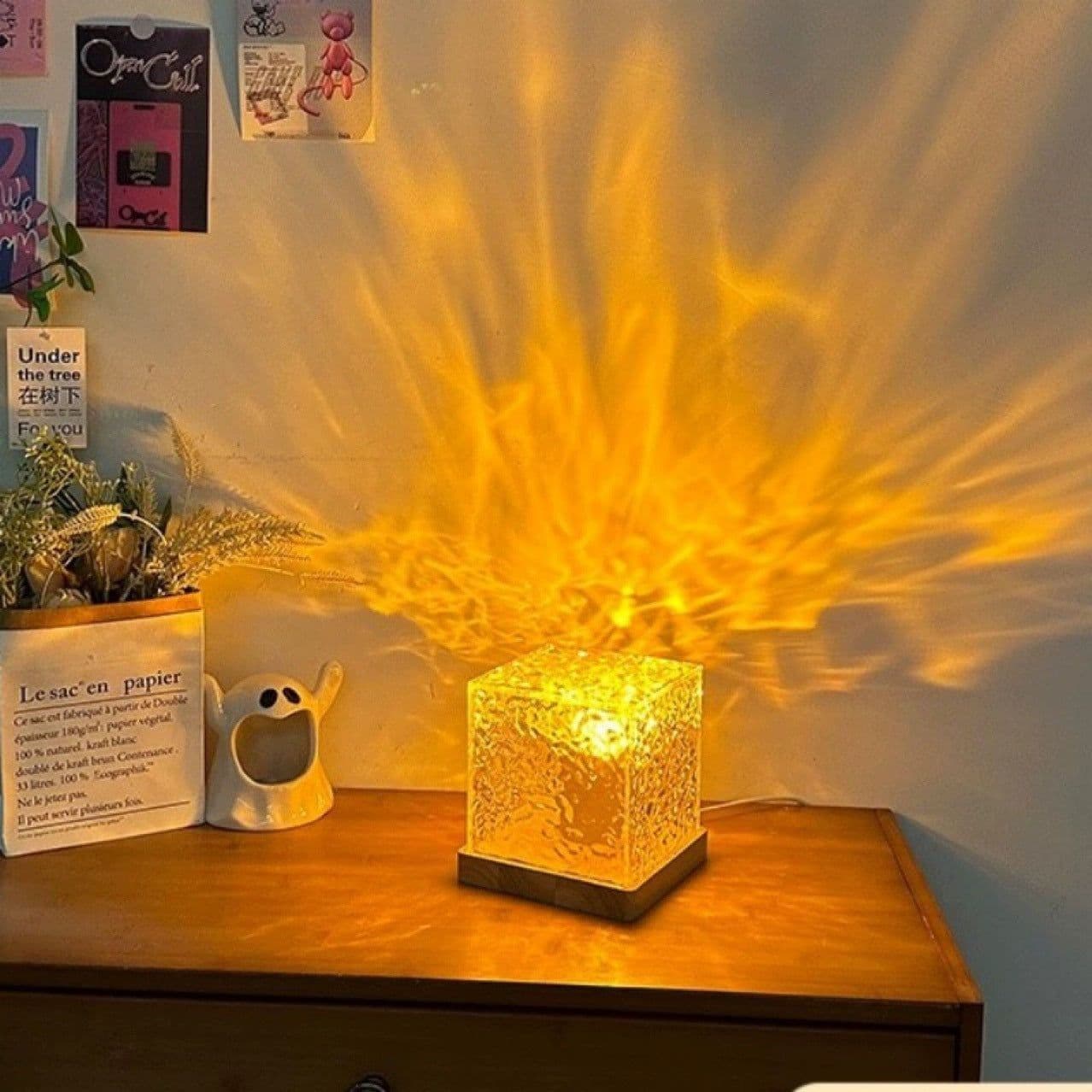 image-Square Water Ripple Lamp Night Light - 16 Color Dynamic App Control, USB