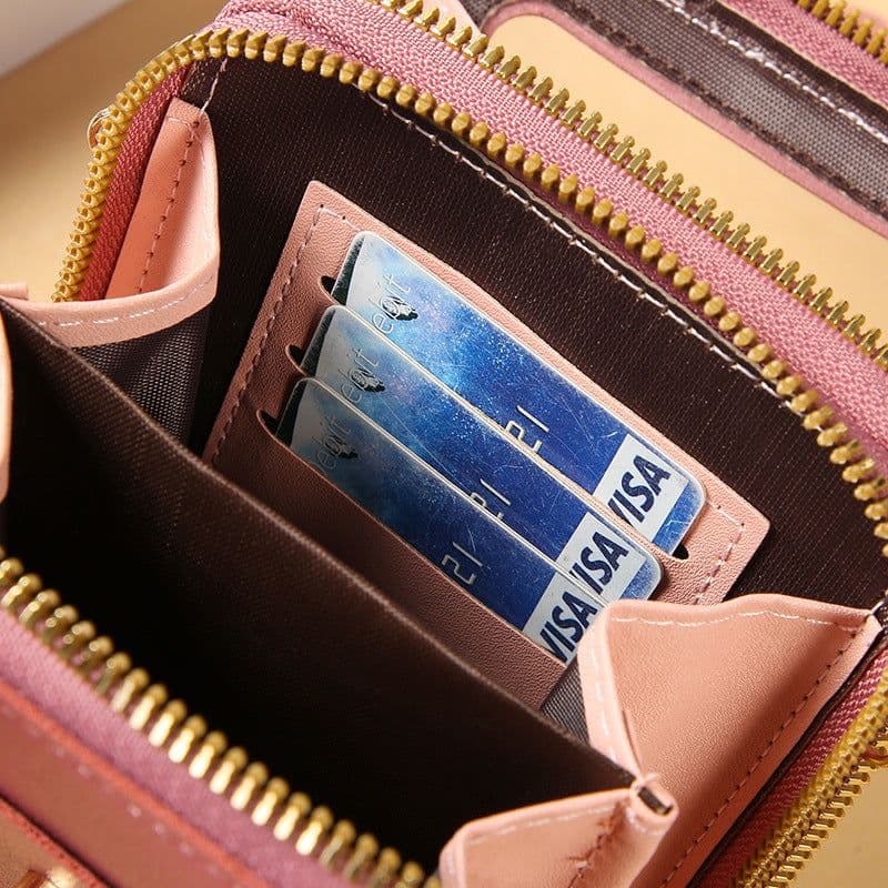 image-Lonnie Mobile Phone Bag H018 - Dark Pink PU Leather