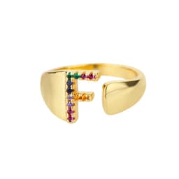 image-Retro Zirconia 26 Letter Adjustable Ring - Personalized Fashion Design