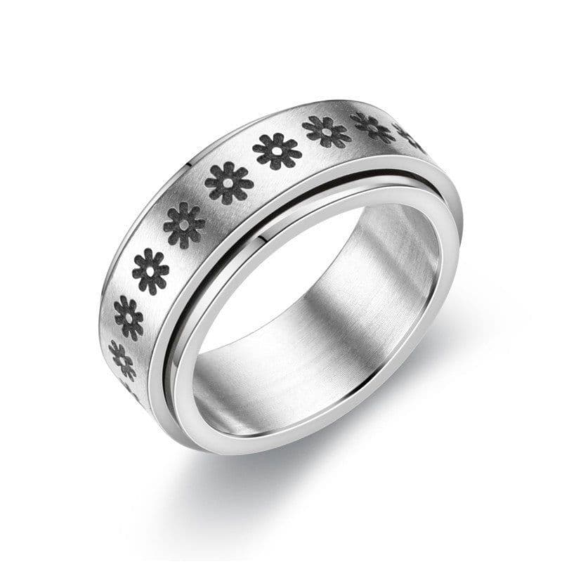image-New simple transfer jewelry men's titanium steel rotatable beer bottle chain ring personality domineering ring
