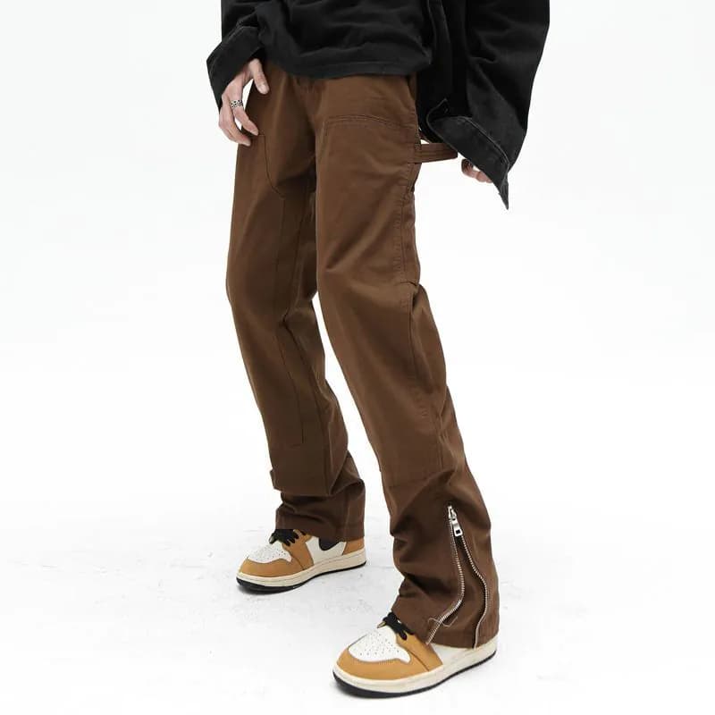 image-Men's Brown Straight Leg Jeans - Fleece Lined 3XL