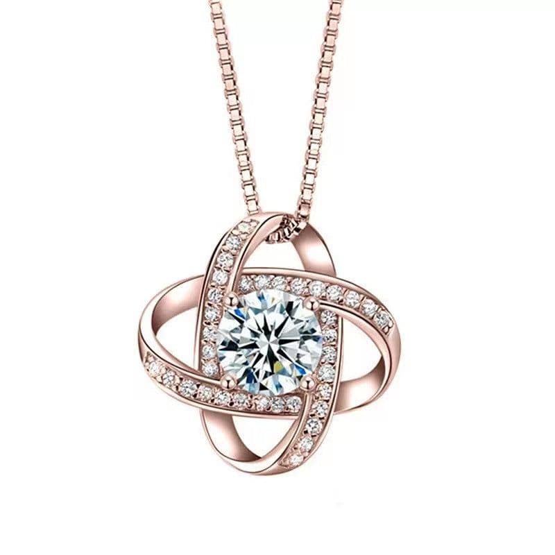 image-S925 Sterling Silver Four-Leaf Clover Necklace