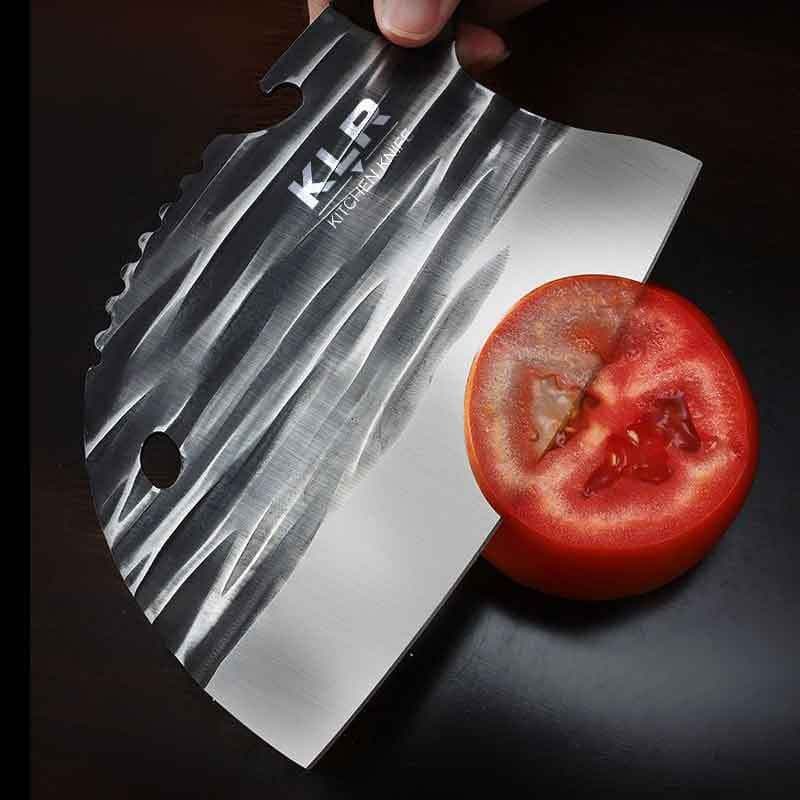 image-Kitchen Knife - Forged Chef's Chopping Knife Black Steel