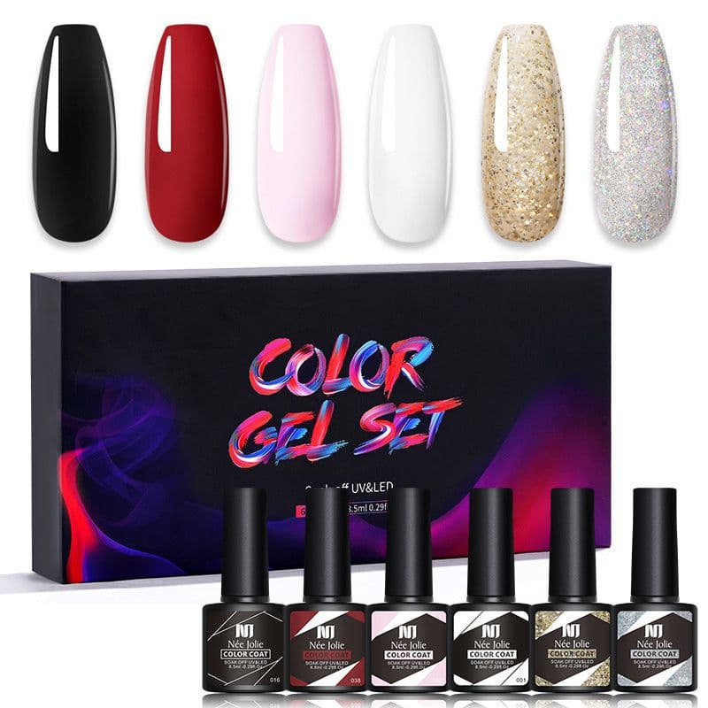 image-Nee Jolie UV Gel Nail Polish Set - 6 Colors 8.5ml