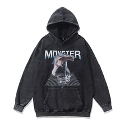 image-Cotton Fleece Hoodie - Kangaroo Pocket Loose Fit XXL
