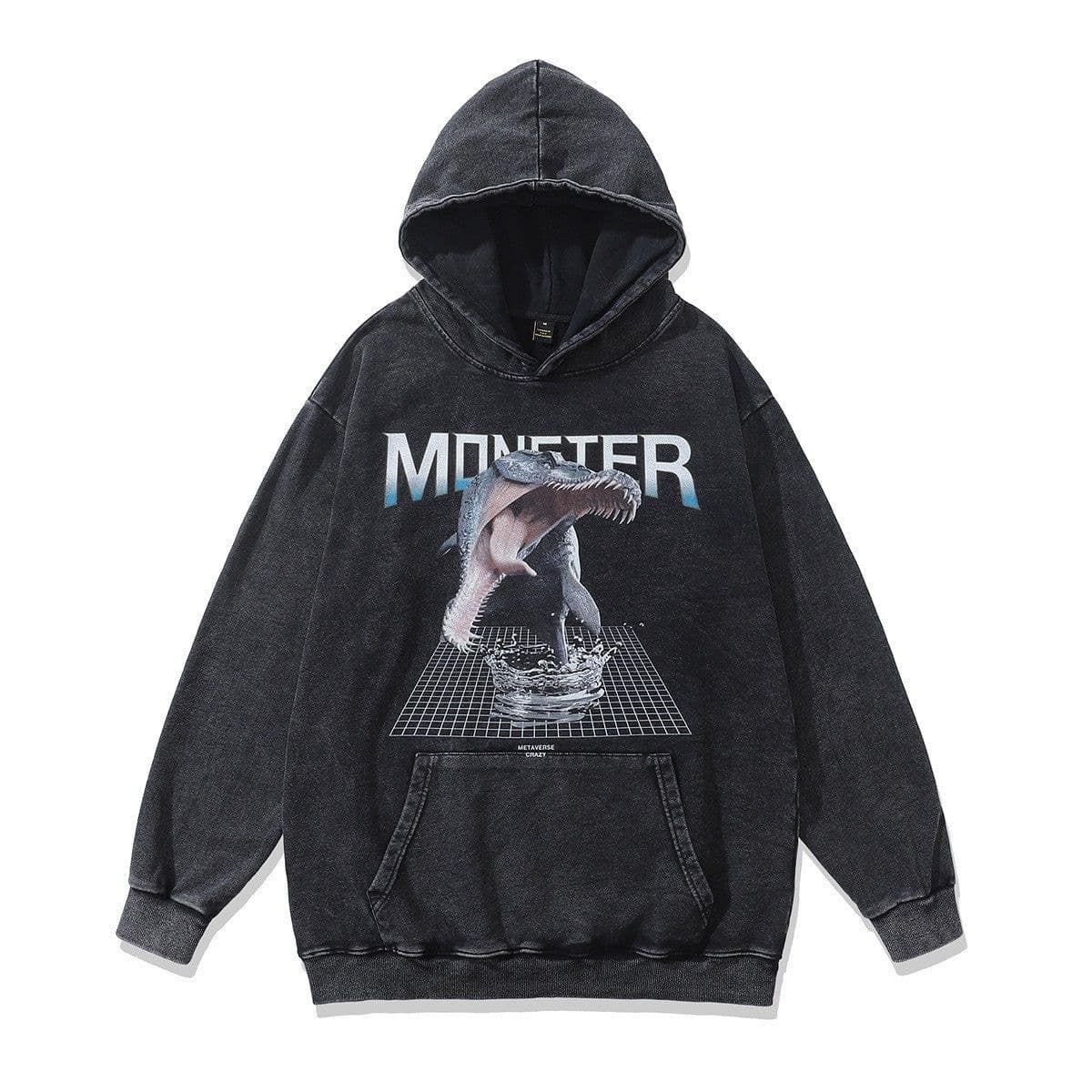 image-Cotton Fleece Hoodie - Kangaroo Pocket Loose Fit XXL