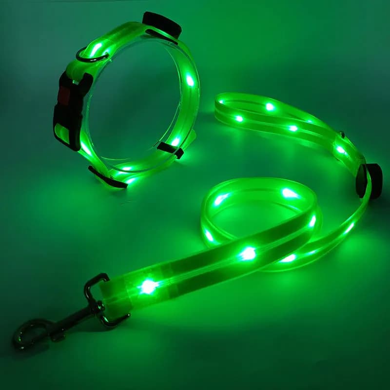 image-LED Pet Collar USB Charging - Nylon Black