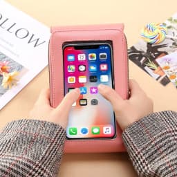 image-2022 new touch screen mobile phone bag female small oblique cute mobile phone small bag fashion wallet vertical section