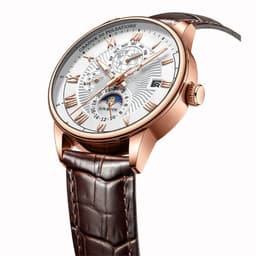 image-POEDAGAR 908 Quartz Men's Leather Waterproof Watch, 40mm