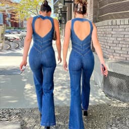 image-European American Women Denim Jumpsuit Sleeveless