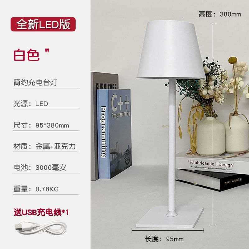 image-American Nordic LED Table Lamp - Gray USB Charging