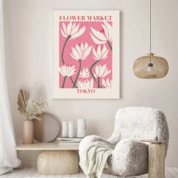 image-Canvas Flower Painting Triptych - Modern 60x90cm