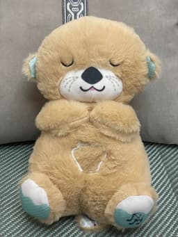 image-Breathing Bear Plush Toy - Dark Gray 30cm Soothing