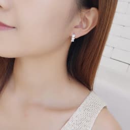 image-S925 Silver Flower Earrings - Camellia Zircon