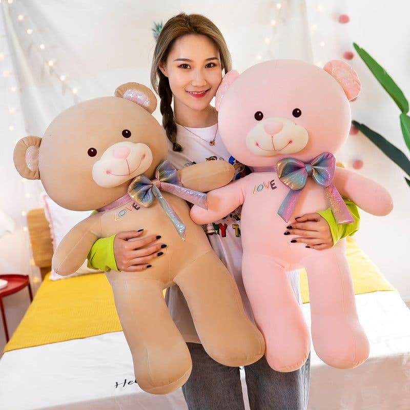 image-Creative Pink Big Bear Plush Toy Doll - Valentine's Gift