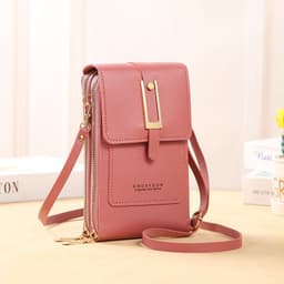 image-Lonnie Mobile Phone Bag H018 - Dark Pink PU Leather