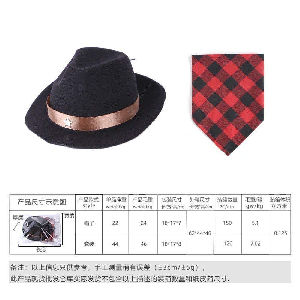 image-Wholesale Pet Cowboy Hat - Pentagram Headgear Funny Design