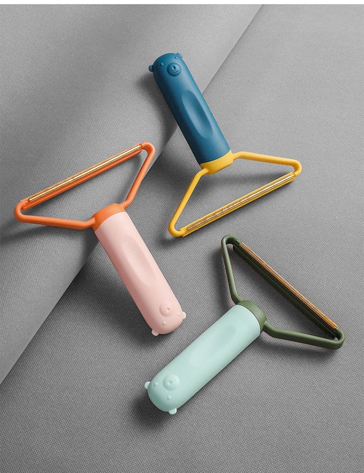 image-Clothes Lint Removal Brush, Pink Orange, Electrostatic Scraper, Dual-Purpose