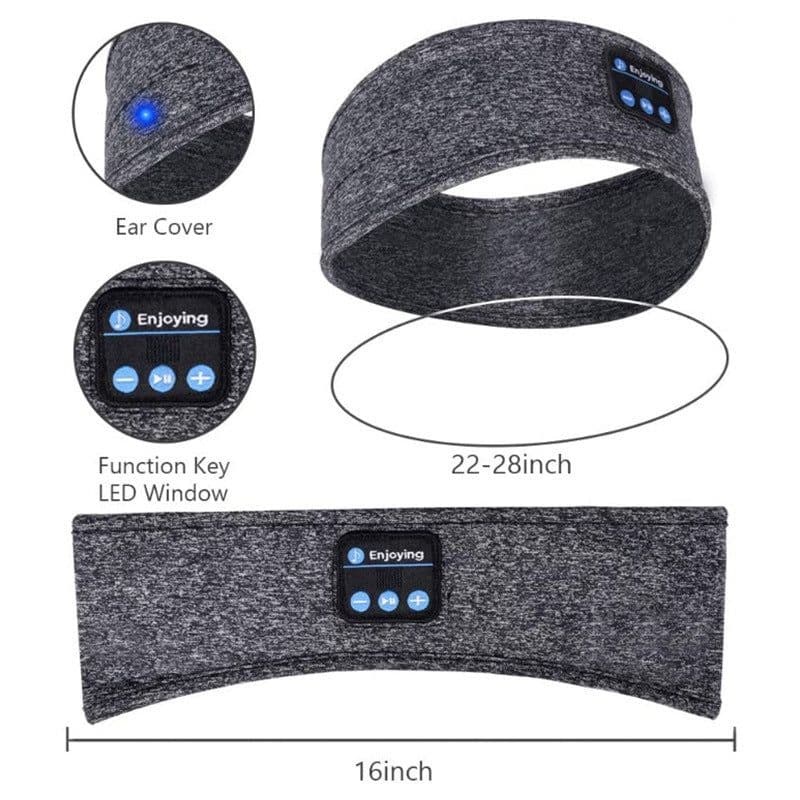 image-Bluetooth 5.0 Music Sleep Eye Mask Detachable Key Body Yoga Sweat Absorbing Headband Outdoor Running Bluetooth Headband
