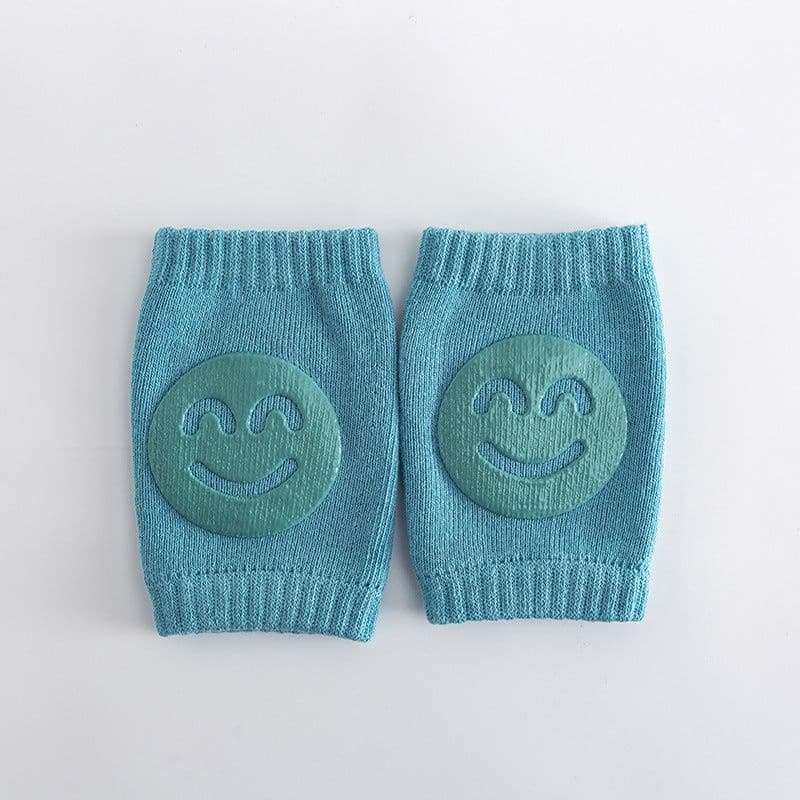 image-New terry children's knee pads elbow pads summer baby baby crawling toddler knee pads non-slip dispensing smiley face knee pads