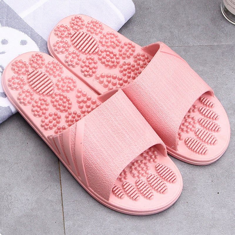 image-2021 Summer Candy Color Massage Home Slippers Bathroom Indoor Slippers Men and Women Plastic Couple Slippers