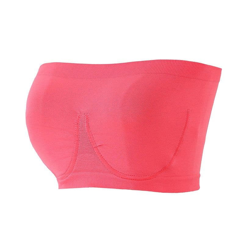 image-Seamless Strapless Bandeau Bra - Mocha XXXL Plus Size