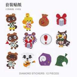 image-Douyin Rabbit Year Puzzle Sticker - DIY Crystal Diamond Fridge Decal - Cartoon Style