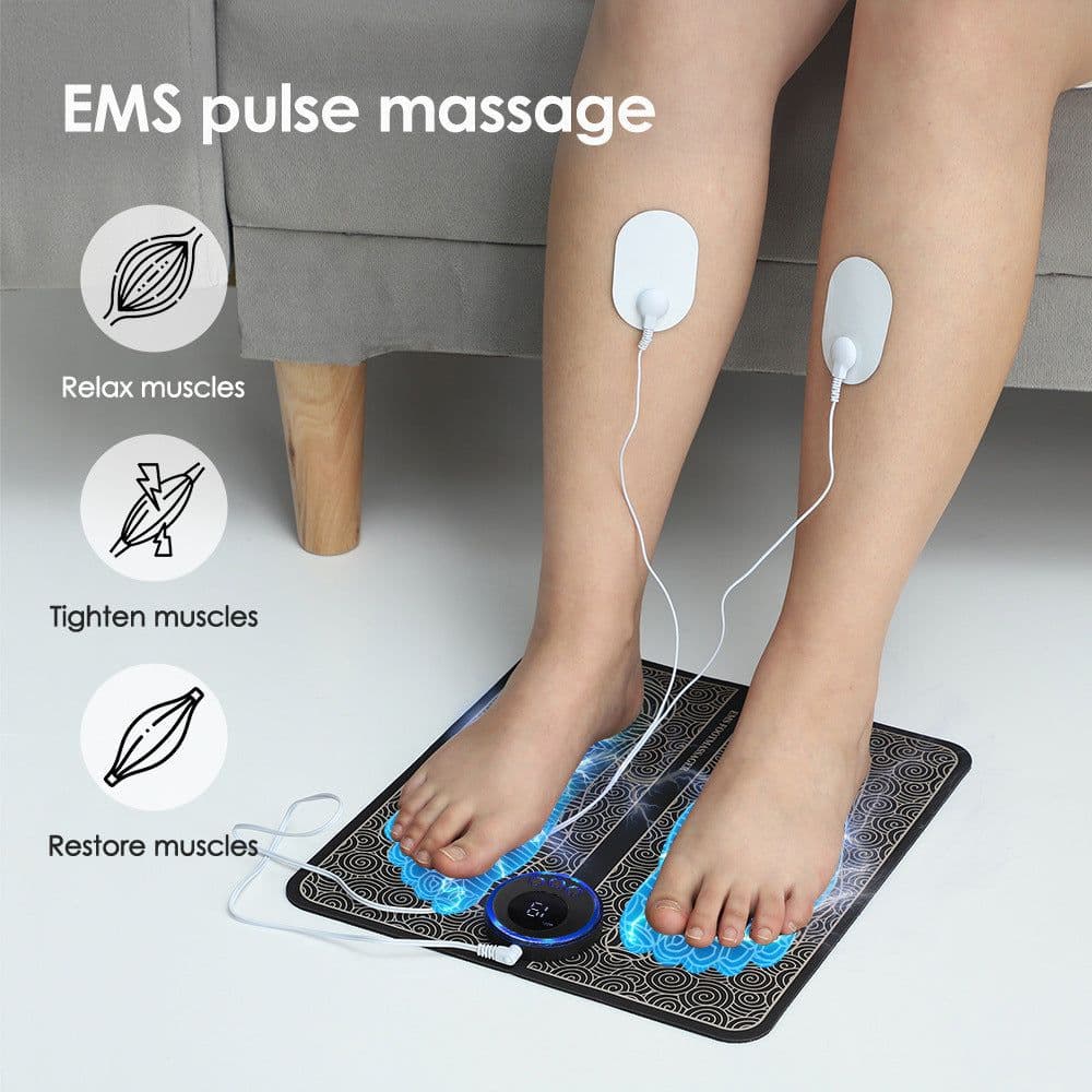 image-EMS Foot Massage Pad - Remote Control Black