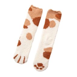 image-Coral Velvet Winter Warm Thickened Cat Socks for Women - Blue Medium Tube