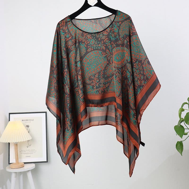 image-Silk Scarf Shawl - Women's Summer Sunscreen Large