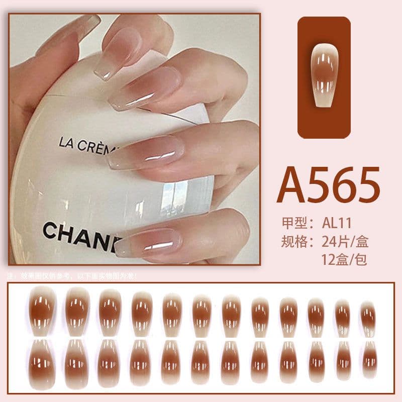 image-Winter fresh and simple pure lust style bride dance wear nails rainbow love rose fake nails wholesale
