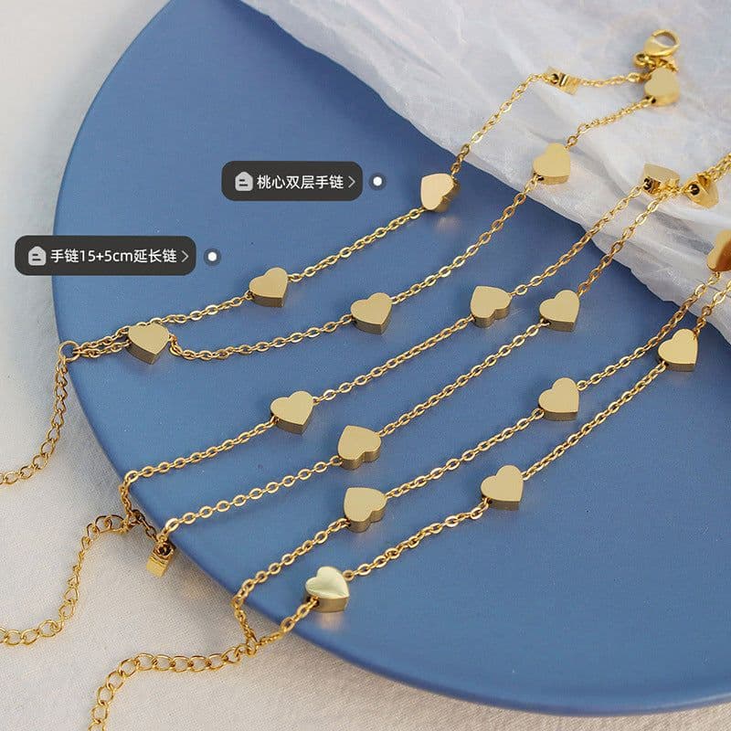 image-Japanese Korean Ins Style Stacking Bracelet 18k Gold