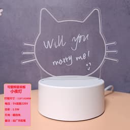 image-3D Night Light Girl Heart USB Plug-in Table Lamp