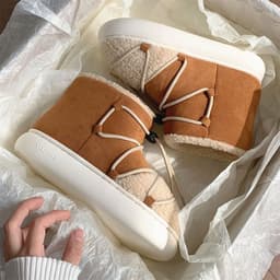 image-Retro Plus Size Women's Velvet Snow Boots - Warm Thick Cotton Slippers
