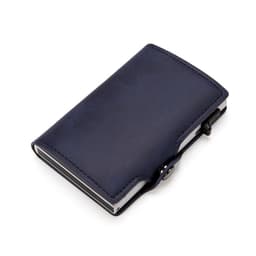 image-Manufacturer wholesale RFID anti-theft brush aluminum alloy side push test card bag Amazon men's retro PU leather wallet customization