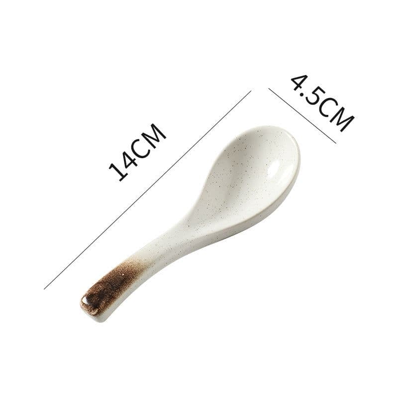 image-Creative Ceramic Spoon - Sesame Gold Flower