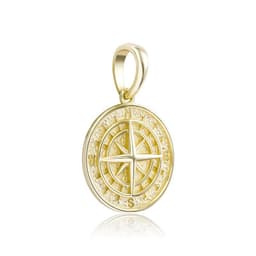 image-925 Silver Compass Pendant Necklace - Gold