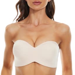 image-Cross-border foreign trade European and American underwear seamless invisible bra detachable gathered thin with steel ring large size tube top wholesale