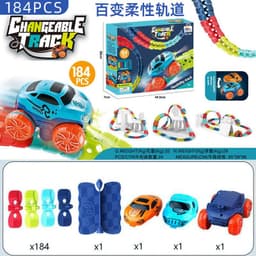 image-Kids Electric Track Car Set - DIY Climbing Coaster