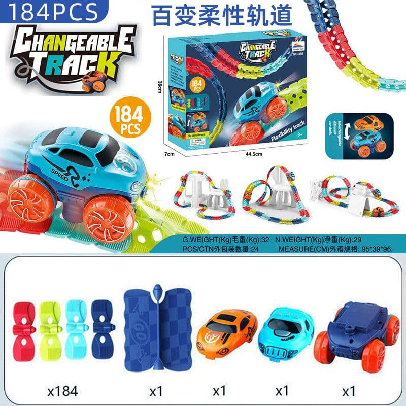 image-Kids Electric Track Car Set - DIY Climbing Coaster